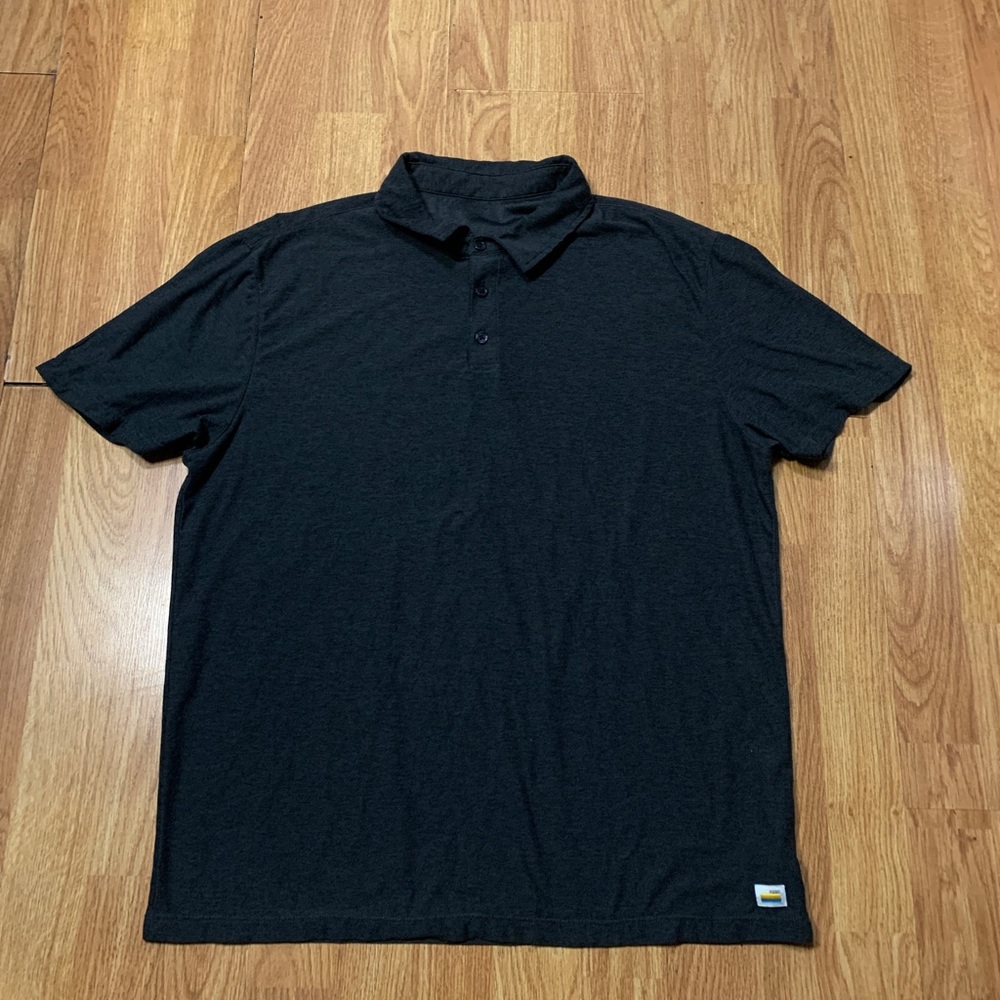 Vuori Strato Tech Polo Shirt Mens Size Large Gray Soft Golf Tennis Pullover
